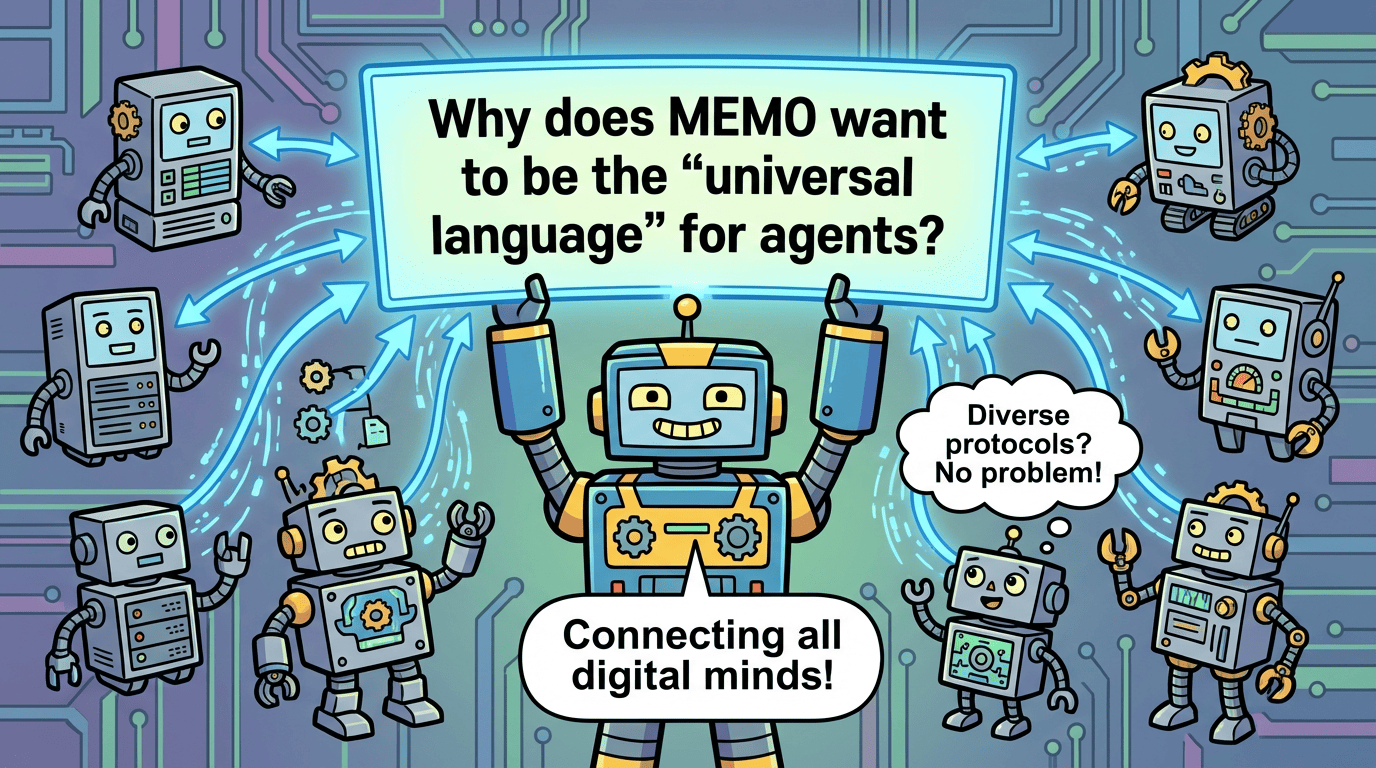 Why does MEMO want to be the “universal language” for agents?